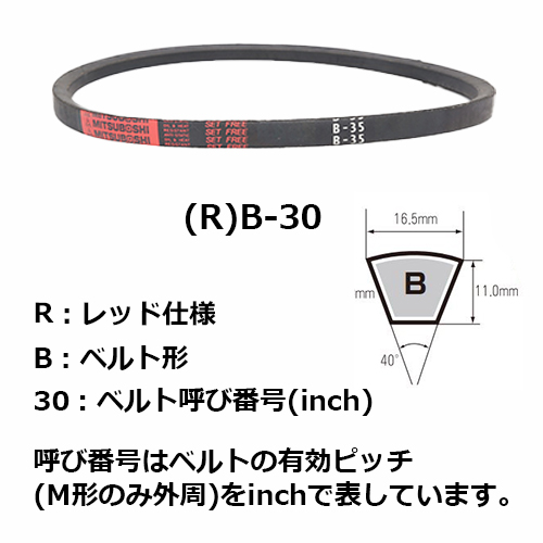 三ツ星ベルト Vベルト(レッド) RB-68