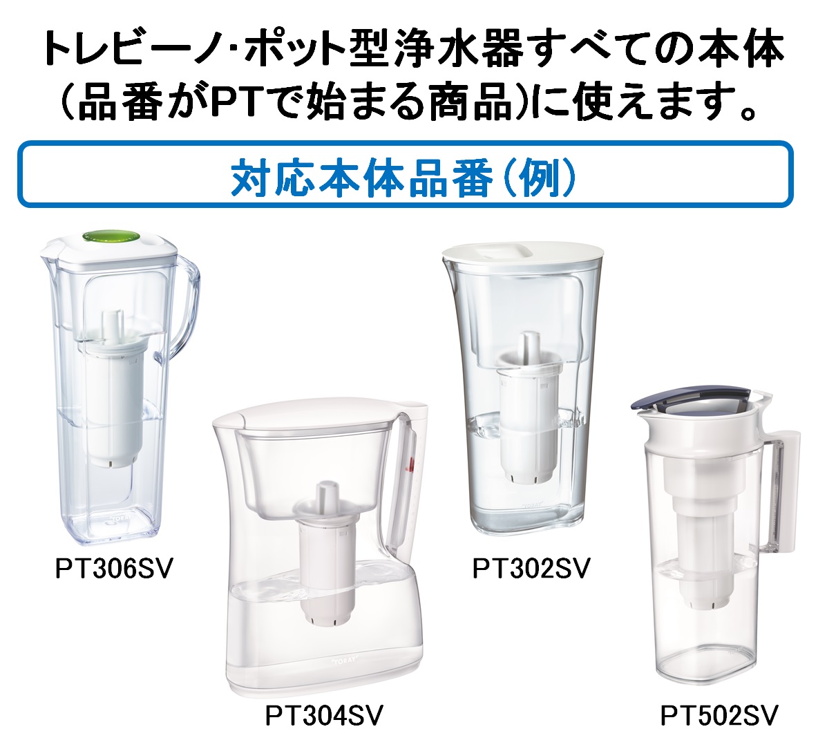 トレビーノポット型浄水器PTシリーズカートリッジ(２個入り)PTC.SV2J