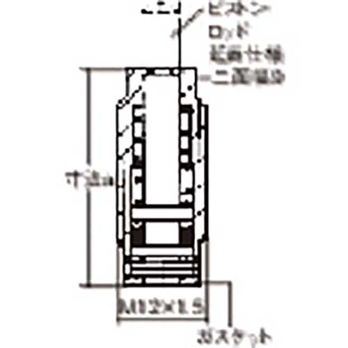 ROEMHELD ねじ付きクランプ・シリンダー(油圧式) ガスケット付属、ピストンロッド延長仕様 ストローク5mm 1458011