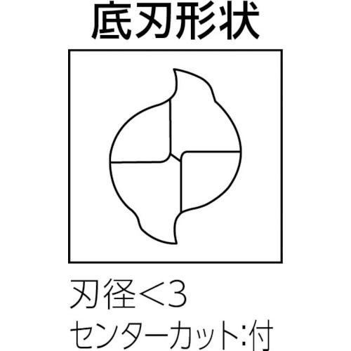 三菱Ｋ ３枚刃アルミ加工用 超硬スクエアエンドミルショット刃長（Ｓ