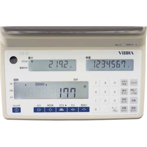 ViBRA CUX12K：カウンティングスケール 秤量12kg 最小表示1g CUX12Kの