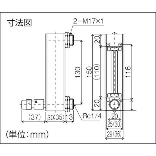 コフロック 精密ニードルバルブ付フローメータ RK1200-Bー2ー50 RK1200