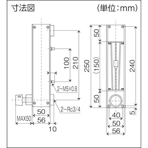 コフロック 大流量用フローメータ RK2000 RK2000VD-S-6-400の通販