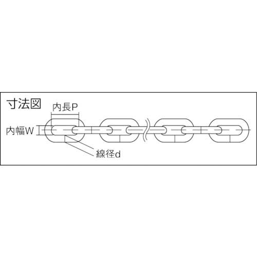 ニッサチェイン アルミ金リンクチェイン 5.0mmX15M AL50 GOLDの通販