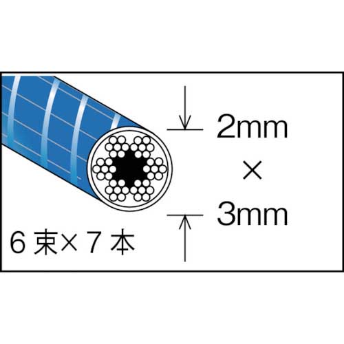 TRUSCO メッキ付ワイヤロープ PVC被覆タイプ Φ2(3)mmX100m CWP-2S100の