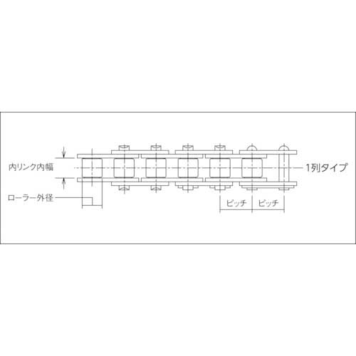 KANA ローラーチェーン フィットリンク 50-140L(JL付) リベット形 FT50-140J