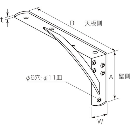 MK パワー棚受（鉄）250X500 ホワイト N475 25S 建築資材｜現場市場