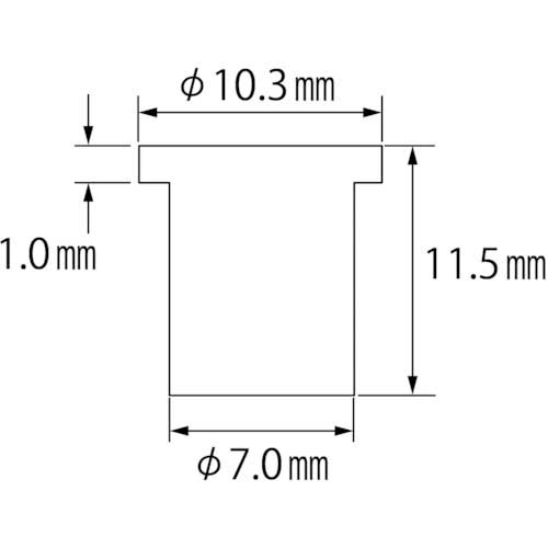 エビ ブラインドナット“エビナット”(平頭・アルミ製) 板厚1.5 M5X0.8(1000個入) NAD515M