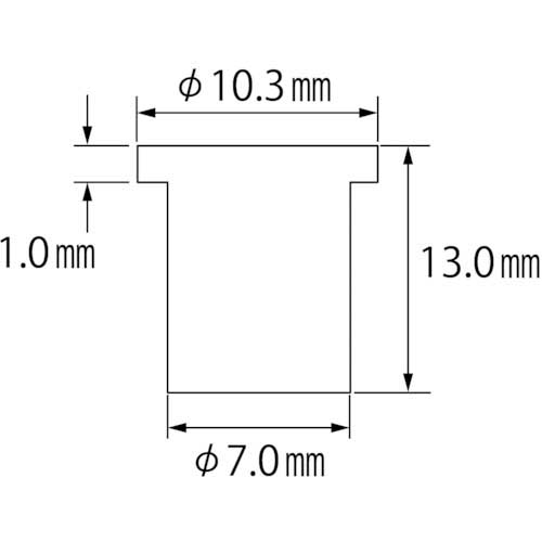 エビ ブラインドナット“エビナット”(平頭・アルミ製) 板厚3.2 M5X0.8