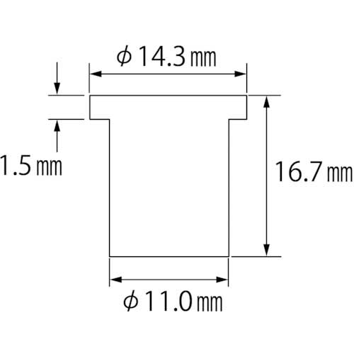 エビ ブラインドナット“エビナット”(平頭・アルミ製) 板厚3.2 M8X1.25