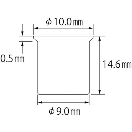 エビ ブラインドナット“エビナット”(薄頭・アルミ製) 板厚3.2 M6×1.0