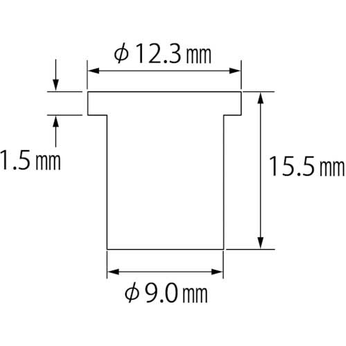 エビ ブラインドナット“エビナット”(平頭・スティール製) 板厚2.5 M6×1.0(1000個入) NSD625M