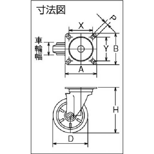 シシク ステンレスキャスター 自在ウレタン車輪付 SUNJ-150-POTHの通販