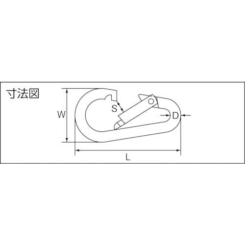 TRUSCO ステンレス カラビナジャンボ(環なし) 16mm TKBJ-16Aの通販