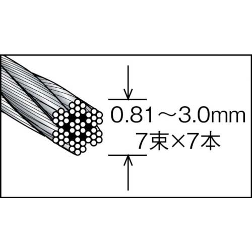 ニッサチェイン ステンレスワイヤーロープ 2.5mm×100m TSY-25-100の