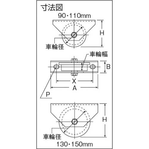 ヨコヅナ ロタ・ステンレス重量戸車 車輪径７５ｍｍ トロ車型 （品番