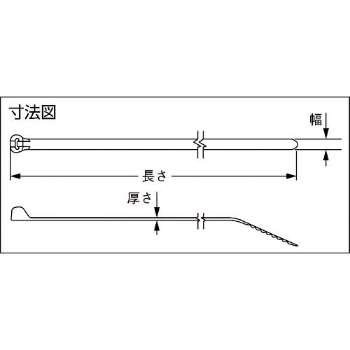 パンドウイット ステンレス爪ロック式ナイロン結束バンド 耐候性黒 幅