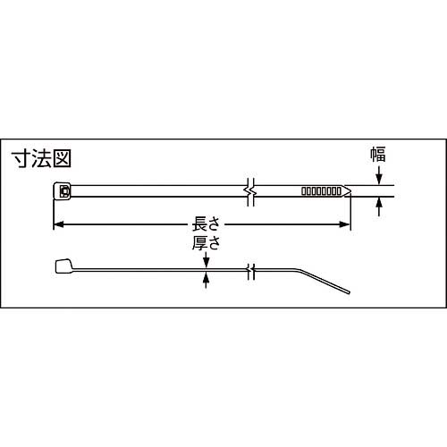 パンドウイット ナイロン結束バンド 4.8×188×1.3 灰 100本入 PLT2S-C8