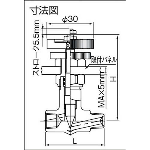 ASOH ニードルバルブ チッコロ-α 外×内ネジ型 PT1/8 SM-1011の通販