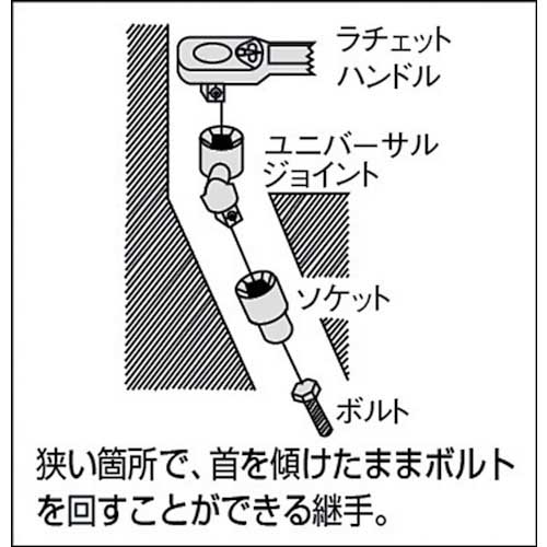 TONE ユニバーサルジョイント 差込角25.4mm 全長128mm 608の通販｜現場市場