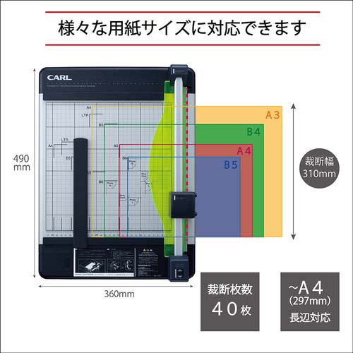 カール 裁断機 ディスクカッター DC-210N A4サイズ 裁断枚数40枚の通販