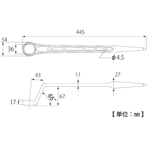 TOP シャーボルト用シノ付きメガネレンチ 36mm SM-36SBの通販｜現場市場