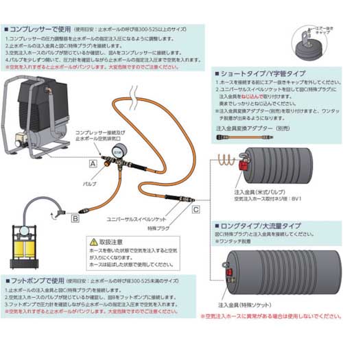 Hoshin 配管内止水用オプション 止水ボール用空気注入ホース 長さ10m