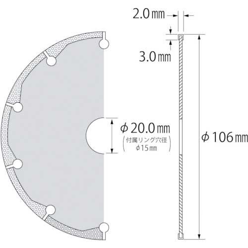 エビ 溶着ダイヤモンドカッター(乾式) 105mm BT105の通販｜現場市場