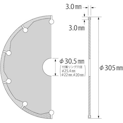 エビ 溶着ダイヤモンドカッター (乾式) 305mm BT305の通販｜現場市場