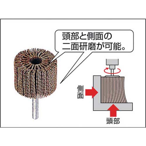 TRUSCO ベベルフラップホイール 外径60X厚40X軸6 5個入 240＃ CP64の