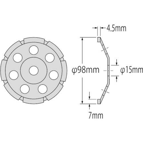 エビ ダイヤモンドカップホイール乾式高級品 シングルカップ100mm用 CS