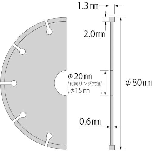 エビ 電着ダイヤモンドカッター 窯業サイディング専用 80mm EY80の通販