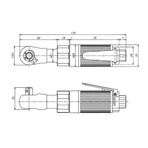 ベッセル エアーラチェットレンチ GTR10M 全長170mm GT-R10Mの通販