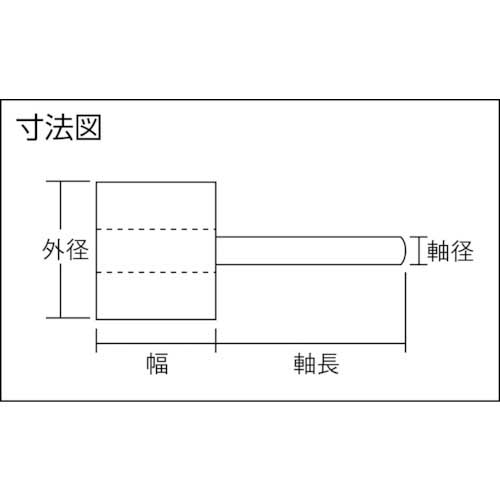 TRUSCO 超研削 ナイロン軸付ホイール 40X25X6 ＃320 (5個入) HFN425