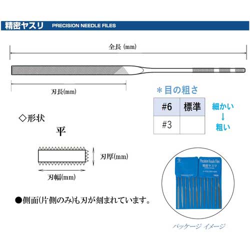 ツボサン 精密ヤスリ 12本組 平 HI01256Tの通販｜現場市場