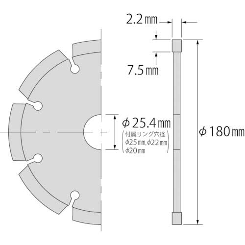 エビ ダイヤモンドカッター NEWレーザー(乾式) 180mm SL180Aの通販