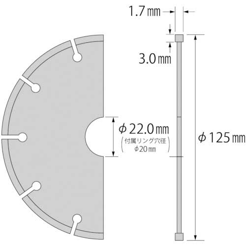 エビ エンビダイヤモンドカッター(乾式) 125mm VP5の通販｜現場市場