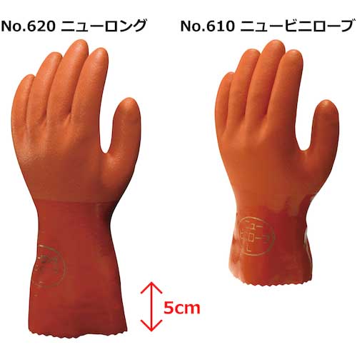 ショーワ 塩化ビニール手袋 No612ニュービニローブ2双パック オレンジ