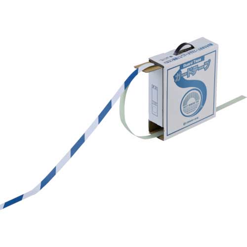 緑十字 ガードテープ(ラインテープ) 白/青(トラ柄) GT-251WBL 25mm幅×100m 148025の通販｜現場市場
