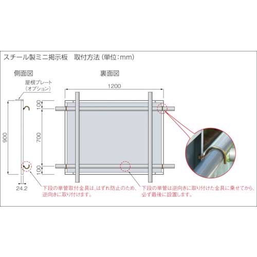 つくし スチール製ミニ掲示板 3列タイプ KG-1222Aの通販｜現場市場