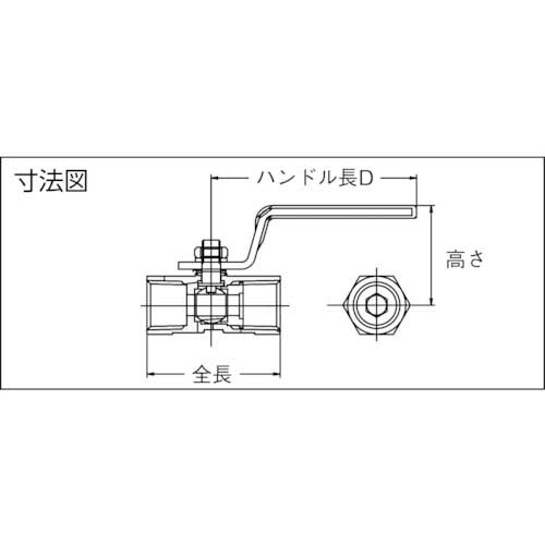 イノック ねじ込みボールバルブ 全長78.0mm 呼び径(A)32 316SRVM32Aの