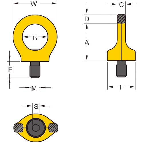 YOKE キー付きアイポイント M36 12.8t 8-291K-070の通販｜現場市場