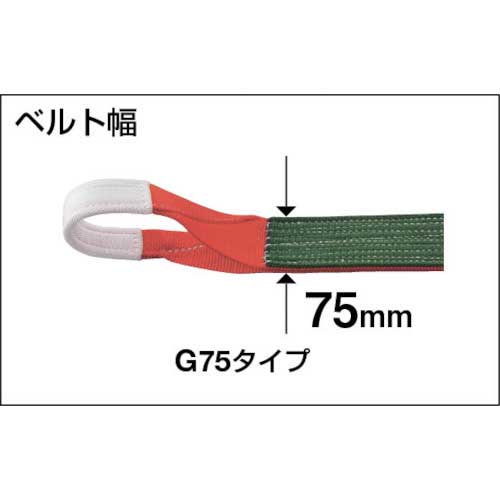 TRUSCO(トラスコ) ベルトスリング JIS3等級 両端アイ形 75mmX4.0m (1本