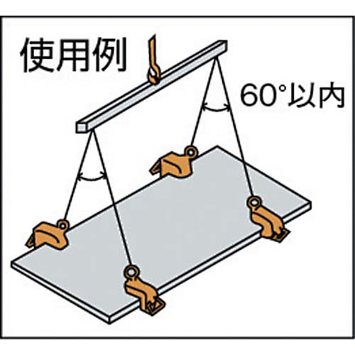 スーパー 横吊クランプ(ロックハンドル式) 基本使用荷重1.0t HLC1Hの