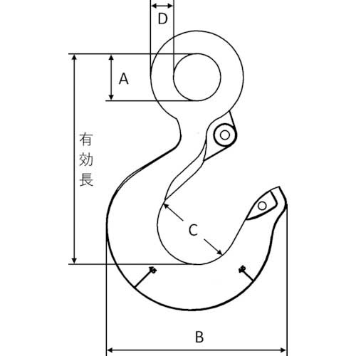 クロスビー アイフック 基本使用荷重3.2t L-320AN-3.2の通販｜現場市場