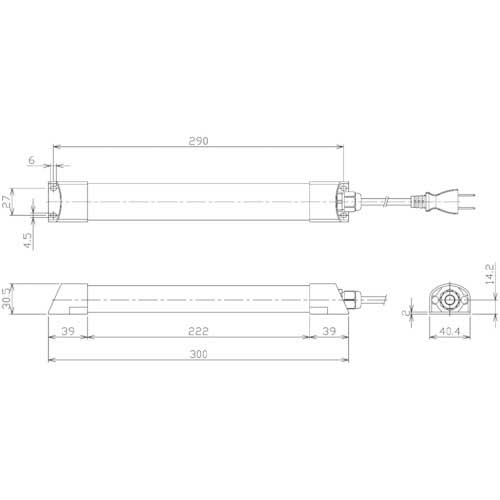 日機 簡易防水型LEDリニアライト AC100～120V 700lm NLT2-10-AC-Sの