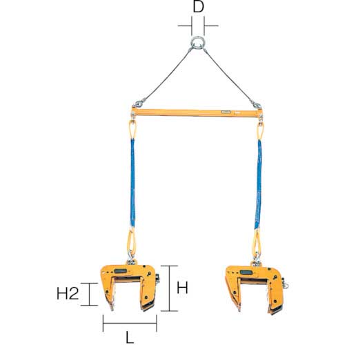 スーパー パネル吊りクランプ パネル・梁吊 天秤セット 基本使用荷重