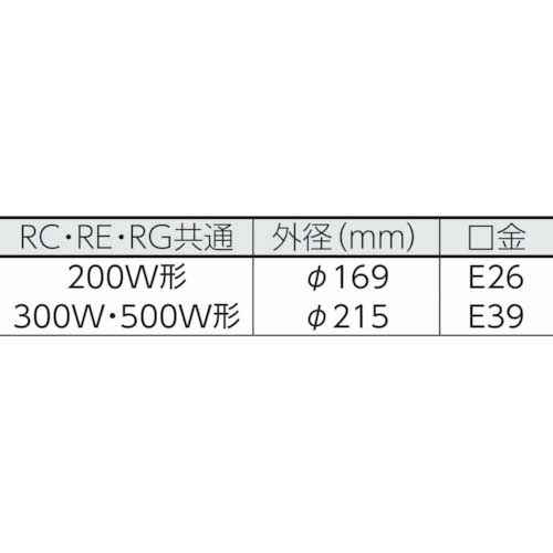 ハタヤ 防雨型作業灯 リフレクターランプ200W 100V電線0.3m バイス付