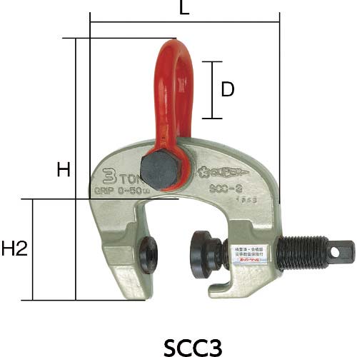 スーパー スクリューカムクランプ(万能型)容量：0.3ton クランプ範囲