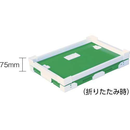 KUNIMORI プラダン折畳み FNSコンテナ 75L(SWコーナー)ホワイト 79500